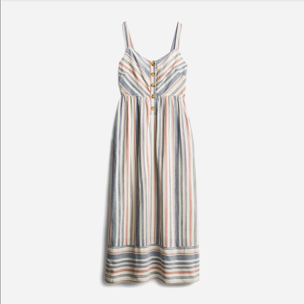 Muted, Red white and blue Striped Midi Dress
